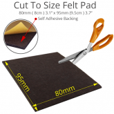 80mm X 95mm Large Rectangular Self Adhesive ''Cut To Size'' Felt Pads
